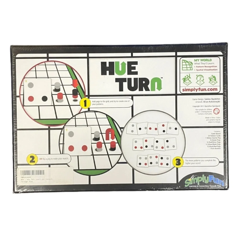 SimplyFun Board Game Hue Turn Educational Shapes Designs Recognition Strategy‎